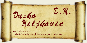 Duško Miljković vizit kartica